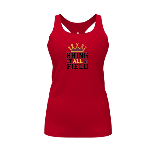 [CUS-DFW-RCBK-PER-RED-FYS-LOGO2] Racerback Tank Top (Female Youth S, Red, Logo 2)