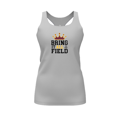 [CUS-DFW-RCBK-PER-GRY-FYS-LOGO2] Racerback Tank Top (Female Youth S, Gray, Logo 2)