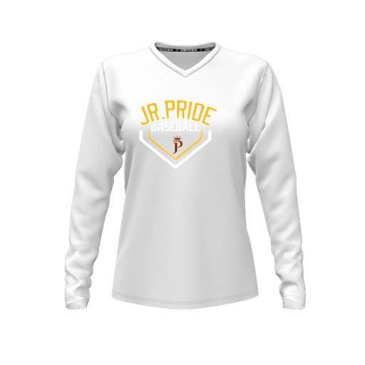 [FTLVCFWH-FYXS-LOGO3] Comfort T-Shirt (Female Youth XS, White, V Neck, Logo 3, Long Sleeve)