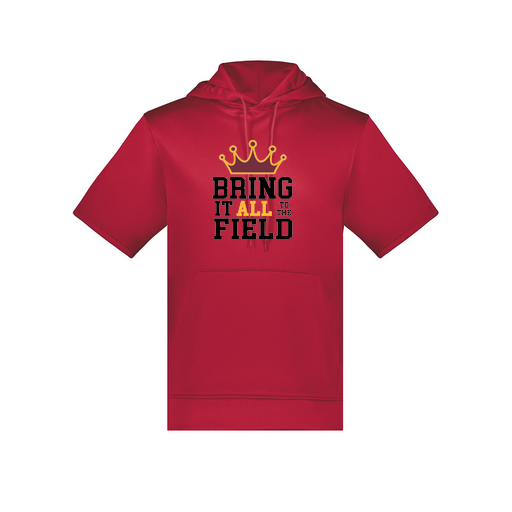 [6871.083.S-LOGO2] Men's Dri Fit Short Sleeve Hoodie (Adult S, Red, Logo 2)