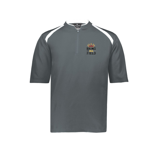 [229681-YS-GRY-LOGO2] Youth Dugout Short Sleeve Pullover (Youth S, Gray, Logo 2)
