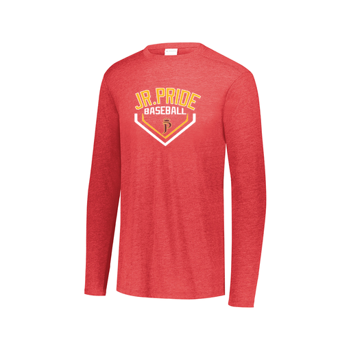 [FTLCUBRD-AXS-LOGO3] Decker Men's Tri-Blend T-Shirt - Long Sleeve (Adult XS, Red, Logo 3)
