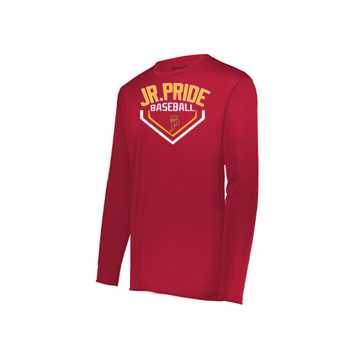 [222823.083.S-LOGO3] Youth LS Smooth Sport Shirt (Youth S, Red, Logo 3)