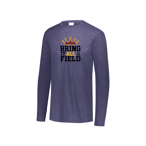 [3076.72N.S-LOGO2] Youth LS Ultra-blend T-Shirt (Youth S, Navy, Logo 2)