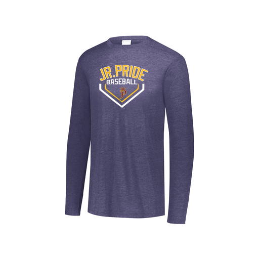 [FTLCUBNV-YS-LOGO3] Decker Youth Tri-Blend T-Shirt - Long Sleeve (Youth S, Navy, Logo 3)