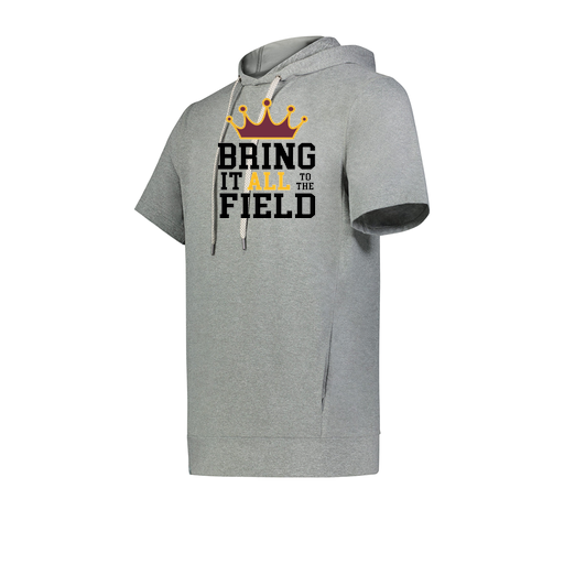 [222605-SIL-YS-LOGO2] YOUTH VENTURA SOFT KNIT SHORT SLEEVE HOODIE (Youth S, Silver, Logo 2)