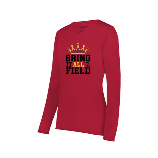 [222824.083.S-LOGO2] Ladies LS Smooth Sport Shirt (Female Adult S, Red, Logo 2)