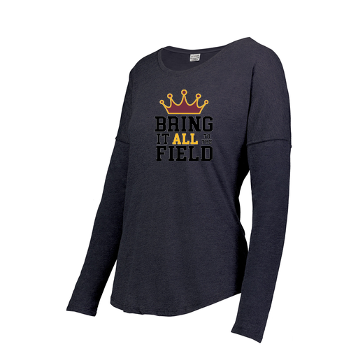 [FTLCUBNV-FAS-LOGO2] Decker Women's Tri-Blend T-Shirt - Long Sleeve (Female Adult S, Navy, Logo 2)