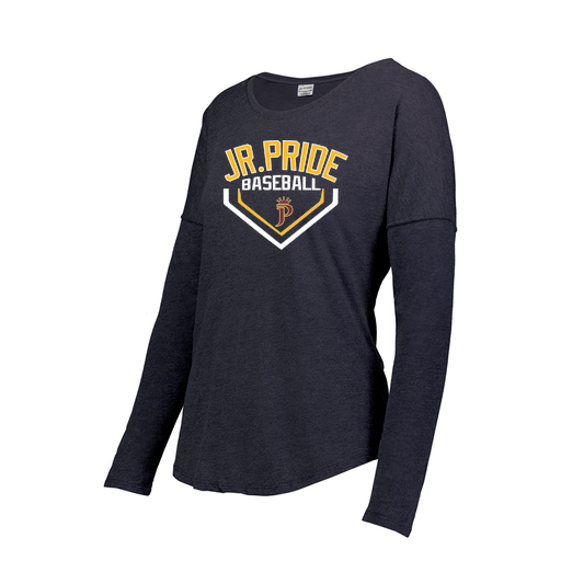 [3077.72N.S-LOGO3] Ladies LS Ultra-blend T-Shirt (Female Adult S, Navy, Logo 3)
