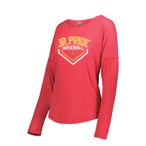 [3077.V96.S-LOGO3] Ladies LS Ultra-blend T-Shirt (Female Adult S, Red, Logo 3)
