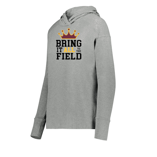 [222798-SIL-FAXS-LOGO2] Ladies Ventura Thin Knit Hoodie (Female Adult XS, Silver, Logo 2)